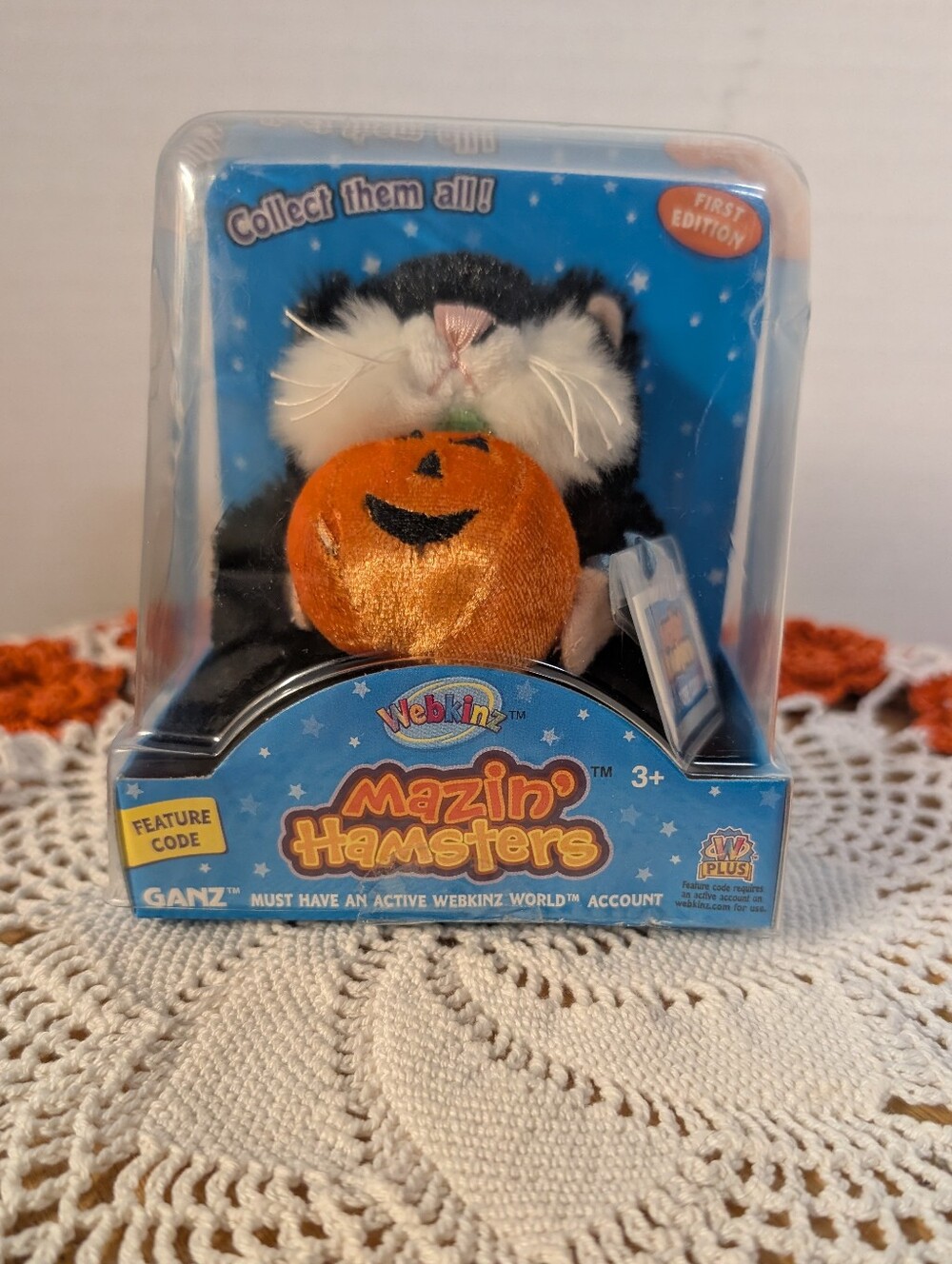 New Webkinz Mazin Hamsters SPOOKY w/Pumpkin WE000820 Halloween Sealed Code